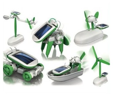 Mit RobotiKits können 6 verschiedene Solarmodelle gebaut werden - daher der Name '6 in 1' 